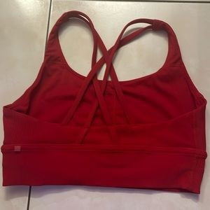 Lululemon Red Ribbed Bra